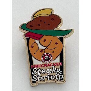 Panda Express Employee Firecracker Steak Shrimp Advertising Fast Food Lapel Pin